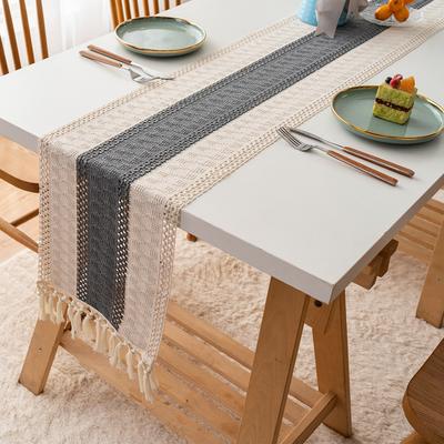 Böhmisch Rustikal Hochzeit Brautparty Abendessen Baumwolle Leinen Tischläufer