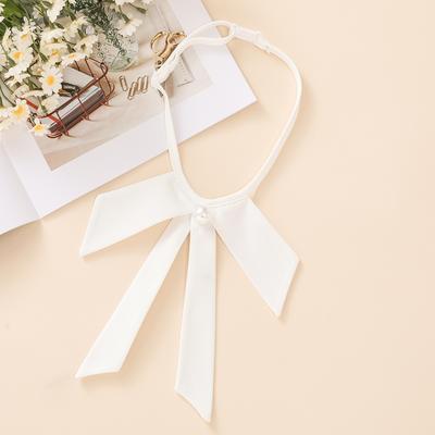 Large Bead Decoration Bow, Detachable Shirt Collar, Personalized and Versatile Fake Collar