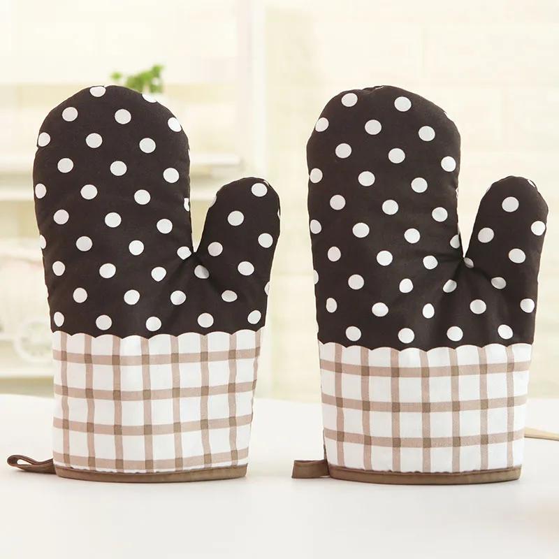 Gloves Kitchenware 1Pcs New Pastoral Style Thickened Plaid Microwave Oven Insulation Gloves Microwave Oven Gloves
