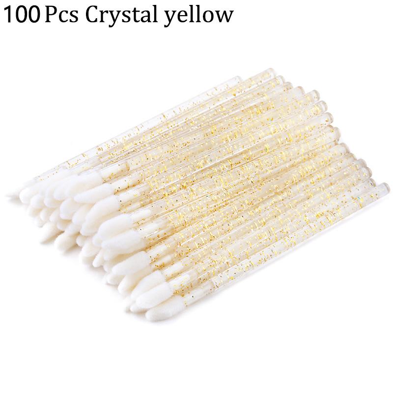 50Pcs Disposable Crystal Eyelash Brush Lashes Micro Lip Brushes Supplies Applicator Cleaner Beauty Eyelash Extension Tools