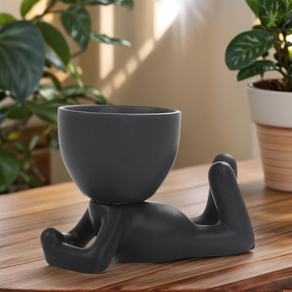 Creative Figure Flower Pot Reusable Desktop Craft Ornaments Succulent Planter Crafts Vase for Cactus Potted Green Plant