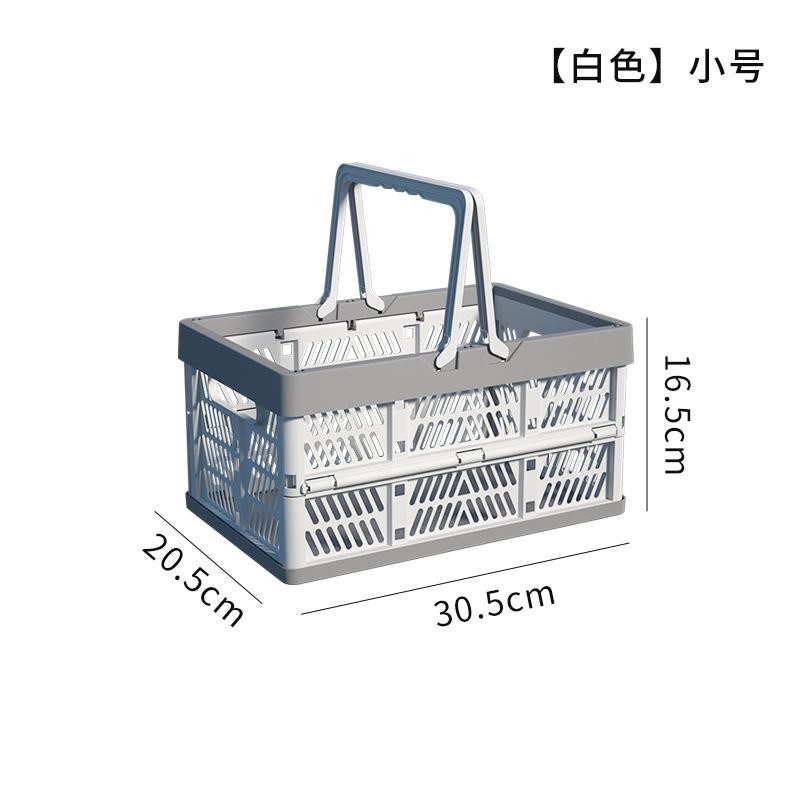 Folding Basket Outdoor Portable Picnic Box With Handle Camping Foldable Storage Plastic Box Large Supermarket Shopping Basket