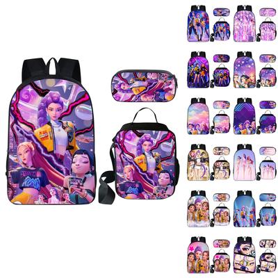 Fashionable And -looking Three Piece Backpack Set For Students Crossbody Bag Pencil Case