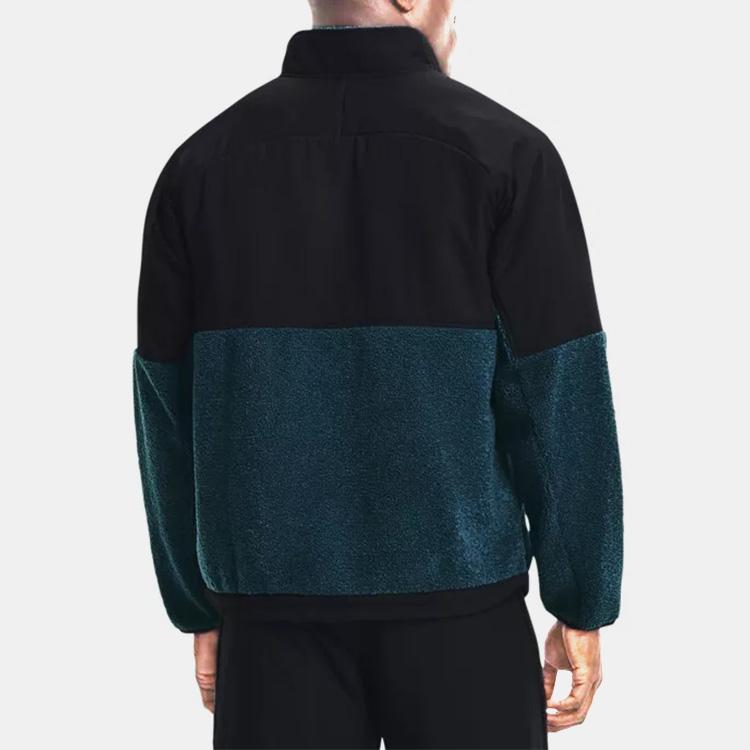 Under Armour Logo Casual Pattern Vintage Sports Stand Collar Loose Zipper Long Sleeve Jacket Men Jacket Black 1366091-413