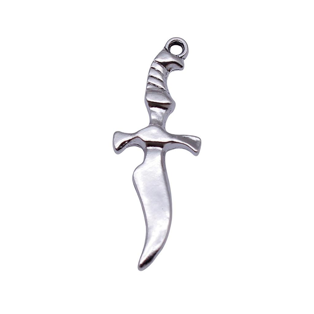 Anime Charms Multi Color Medieval Sword Pendants For Fantasy Warrior Themed Jewelry