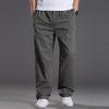 Mens Loose Straight Leg Cargo Pants Multi-Pocket Outdoor Work Trousers