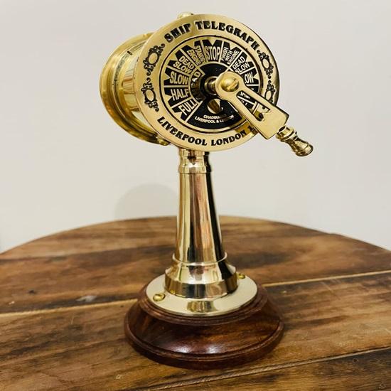 15,24 cm mosazný lodní telegrafní model pro domácí výzdobu, ručně vyráběný mosazný lodní telegraf pro lodní telegraf Námořní oboustranný zvonek domácí výzdoba
