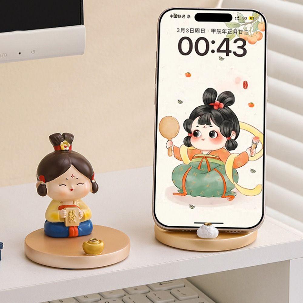 

Ancient Clothing Girl Chinese Style Mobile Phone Holder Desk Tablet Phone Style D