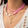 Set of 3pcs Ocean Charm Necklaces Girls Pendant Clavicle Chain with Delicate Beads And Unique Details for Stylish Women