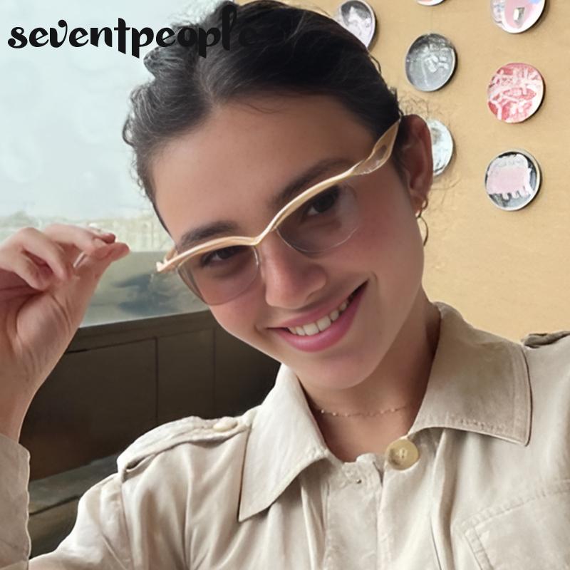 Semi-Rimless Rectangle Sunglasses Women Men  Luxury Brand Vintage Small Frame Punk Eyewear Shades For Male Trendy Sunglass
