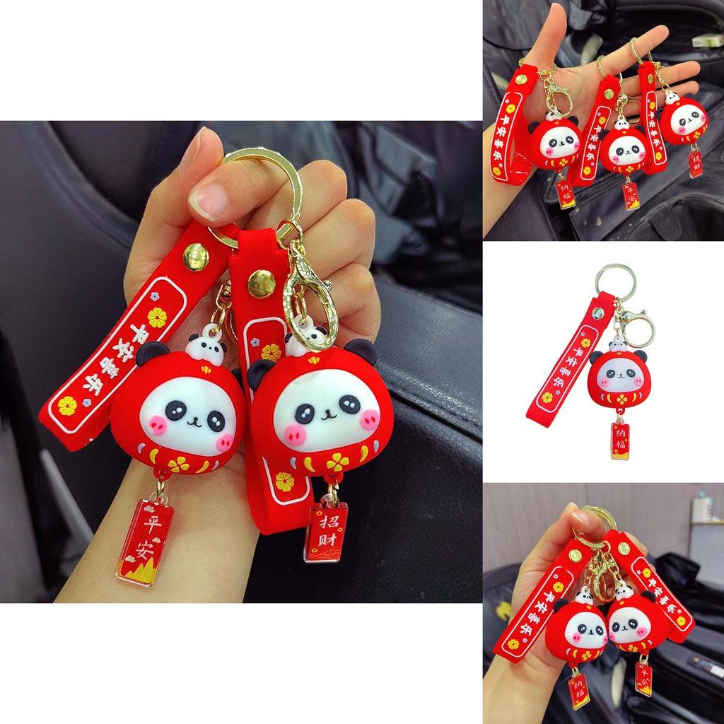 Cute Silicone Daruma Panda Keychain Charm Ideal Bag Accessory And Gift