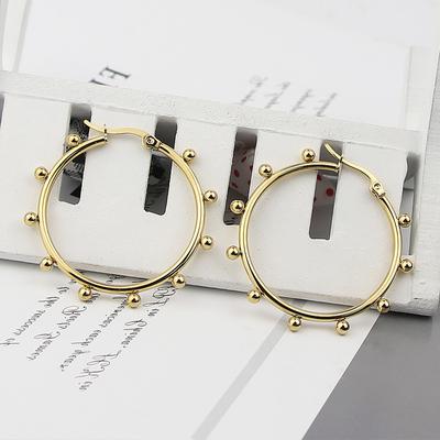 Selling Fashion Jewelry New Steel Ball Earrings Stainless Steel Three Sizes For Women And Girls Love Party
