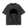 Jujutsu Kaisen Gojo vs Sukuna Maglietta Grafica Battaglia Uomo Lavaggio Acido Oversize Streetwear Anime Retro Cotone Top Tee