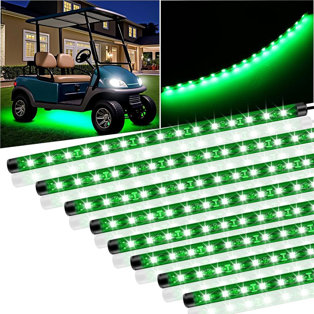 8 Pcs Car Led Light Strip IP67 Waterproof 11" Flexible Led Lights Underglow 12V for Car Motorcycle Boat Golf Cart Interior Exterior Decoration - Blue