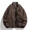 New deerskin fleece jacket men's spring and autumn new sense top American trendy brand loose casual leather jacket