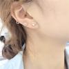 Purple Gold-Plated Rose Gold Shining Love Stud Earrings Female Simple Temperament Elegant Color Gold Hollow Heart-Shaped Ear Buckle