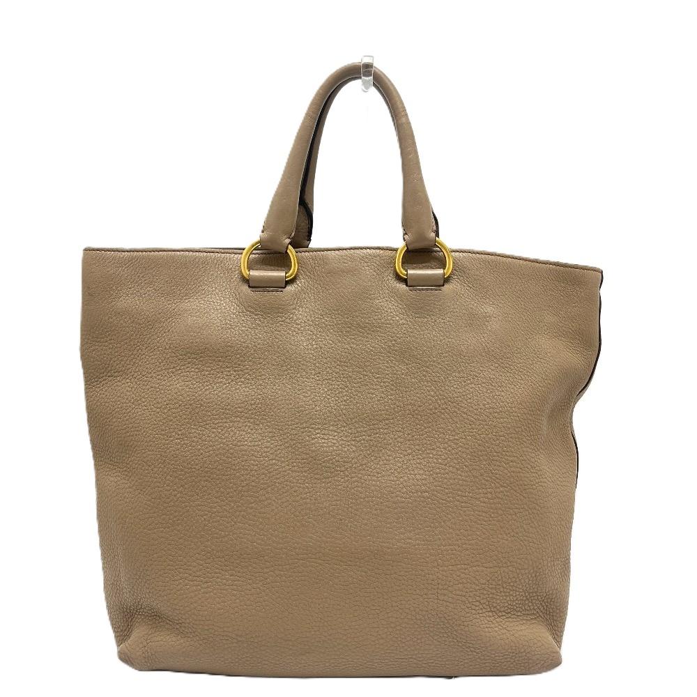 PRADA BN1713 logo Bags Hand Bag Tote Bag Nylon / Leather Beige/GoldHardware