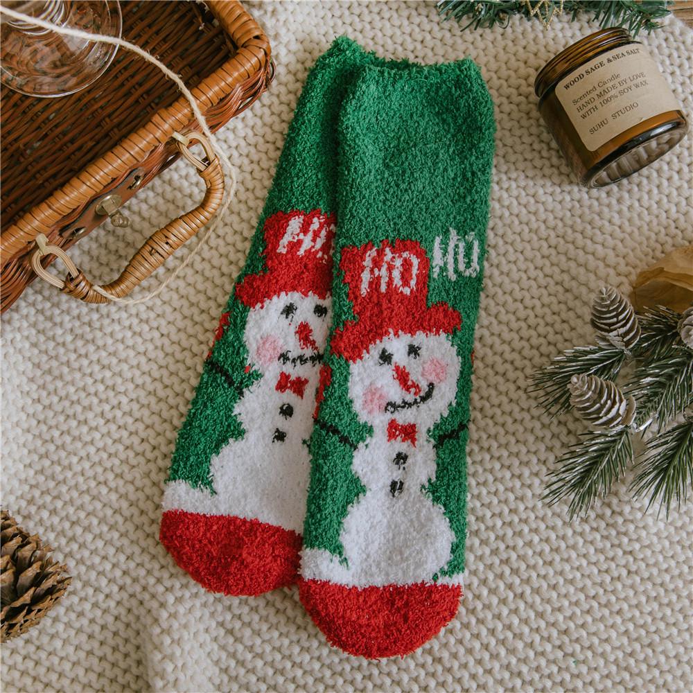 Cozy Coral Fleece Christmas Socks - Thick, Warm Plush Sleep Socks for Men & Women Couples, Perfect Gift