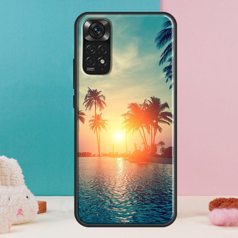 Summer Beach Sunset Palm Tree Case For Xiaomi Redmi Note 14 13 12 Pro 11 9 10 9S 10S 11S 12S Redmi 14C 13C 10C 12C Cover