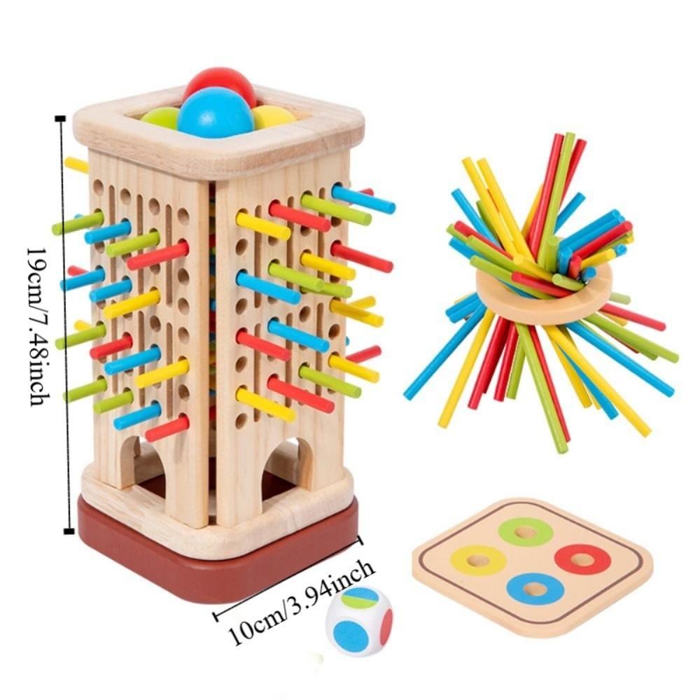 Fun Wooden Stick Board Game Colorful Sticks Wooden Stick Tower Toy Set  Boys/Girls