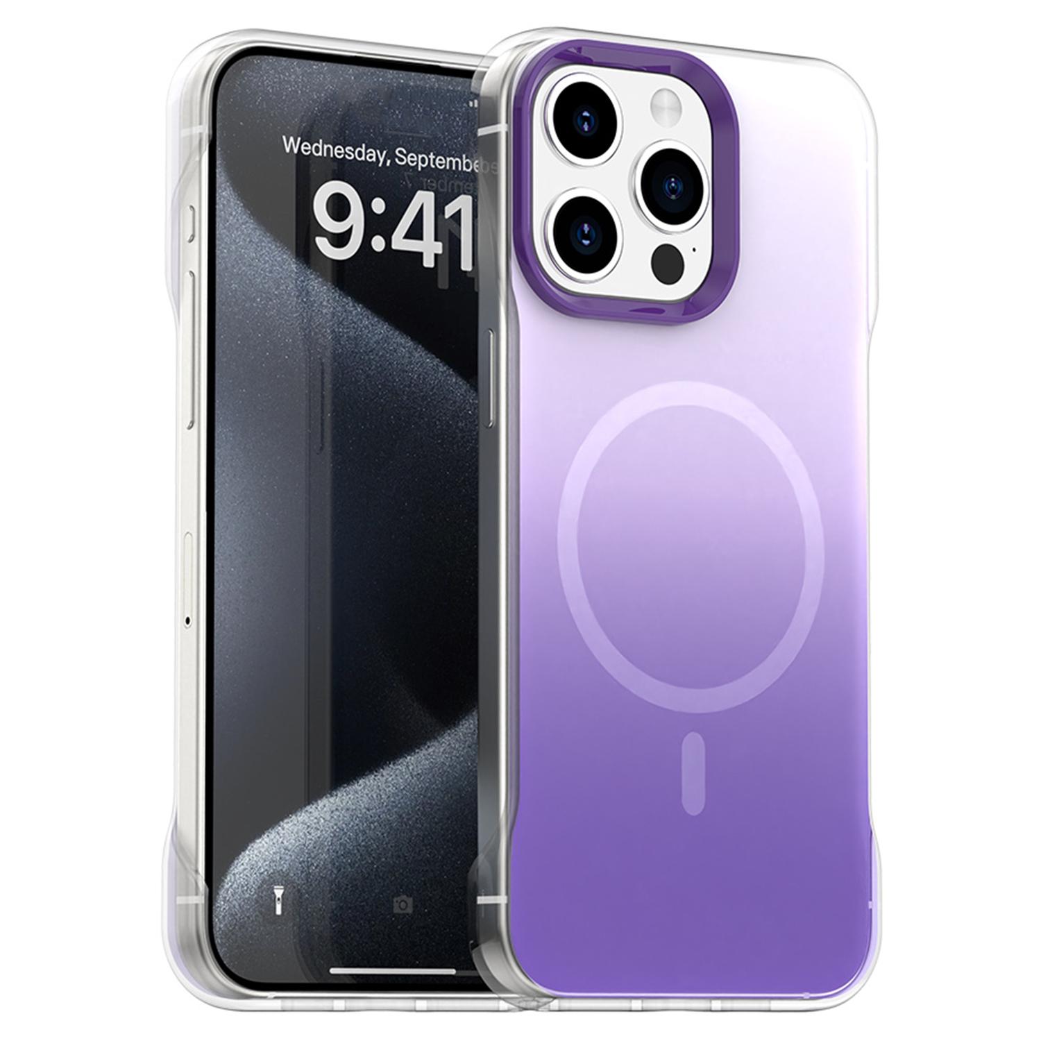 

For iPhone 13 Pro Case Compatible with MagSafe Frameless TPU PC Phone Back Cover Purple