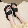 Set of toe cool slippers female 2025 new summer wear muffin thick sole heightening fairy shoes rhinestones with skirt sandals