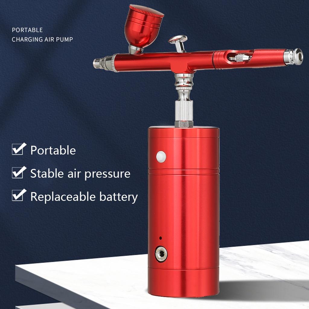 Air Compressor Mini Spray Gun Set Spray Pump Gen Pen Air Compressor Kit Portable Air Brush USB Rechargeable