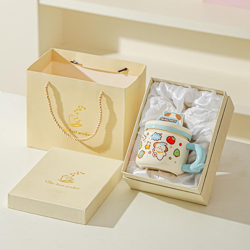 Cute Cartoon Cute Pet Doodle Animal Mug Office High value Water Cup Mobile Phone Stand Student Ceramic Cup