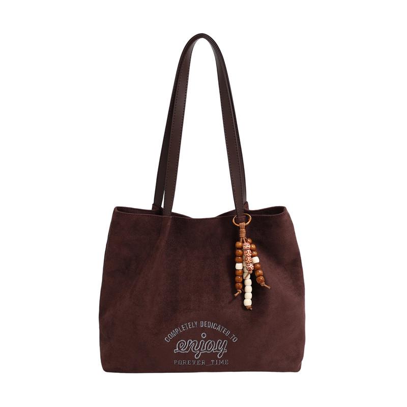 

Минималистичная женская холщовая сумка кроссбоди с принтом букв кофейный