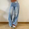 2025 Spring/Summer Women's Light Color High Waist Wide-Leg Slimming Jeans