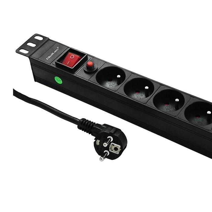 CB surge protector power strip for 19" RACK cabinet 1U 16A PDU 8xFRENCH