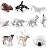 10 Mini Arctic Animals Figurines - Realistic PVC Bear, Seal, Reindeer, Wolf, Rabbit, Arctic Fox, Igloo Decor for Kids' Parties