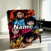 Custom Name Personalized Demon Slayer Print Blanket, Home Decor, Bedroom, Sofa, Camping, Couch, Gifts for Birthday Christmas