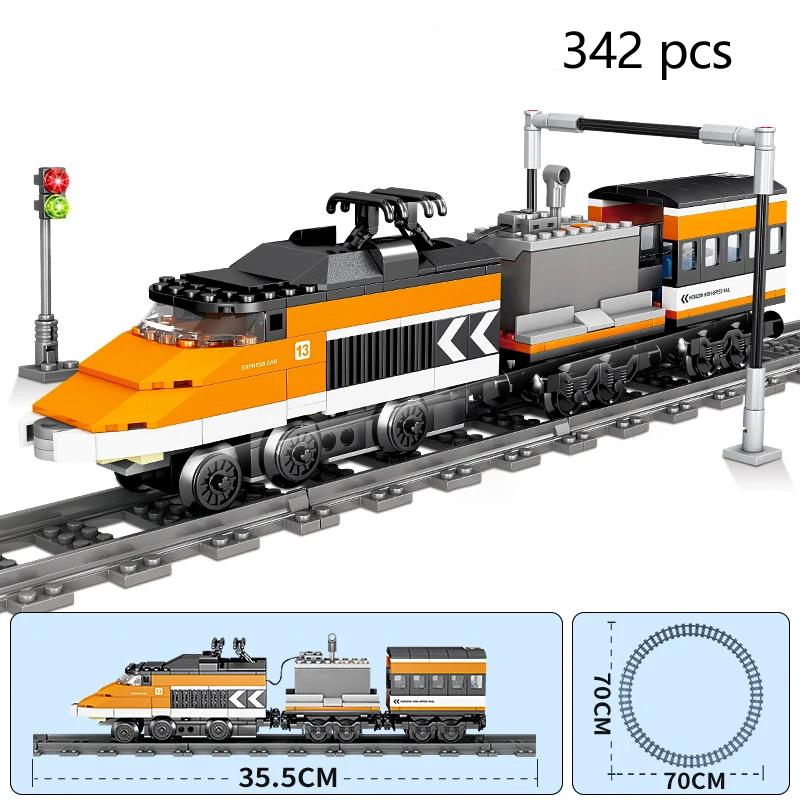 Brinquedos de Blocos de Construção Trem em Movimento com Motor - Ideal para Veículo - Meninos Loucos Desenvolvem Habilidades Manuais Compreensão do Transporte Ferroviário