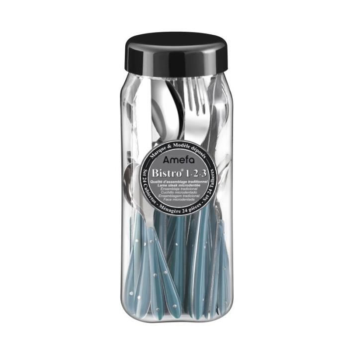 Bistro 1-2-3 - Ménagère 24 pièces Bleu denim