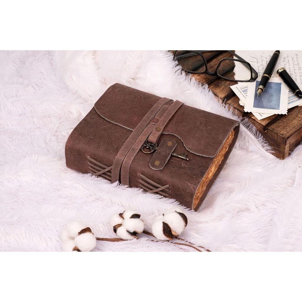 Genuine Leather Diary | Vintage Handmade Leather Journal | Premium Antique Key Closure