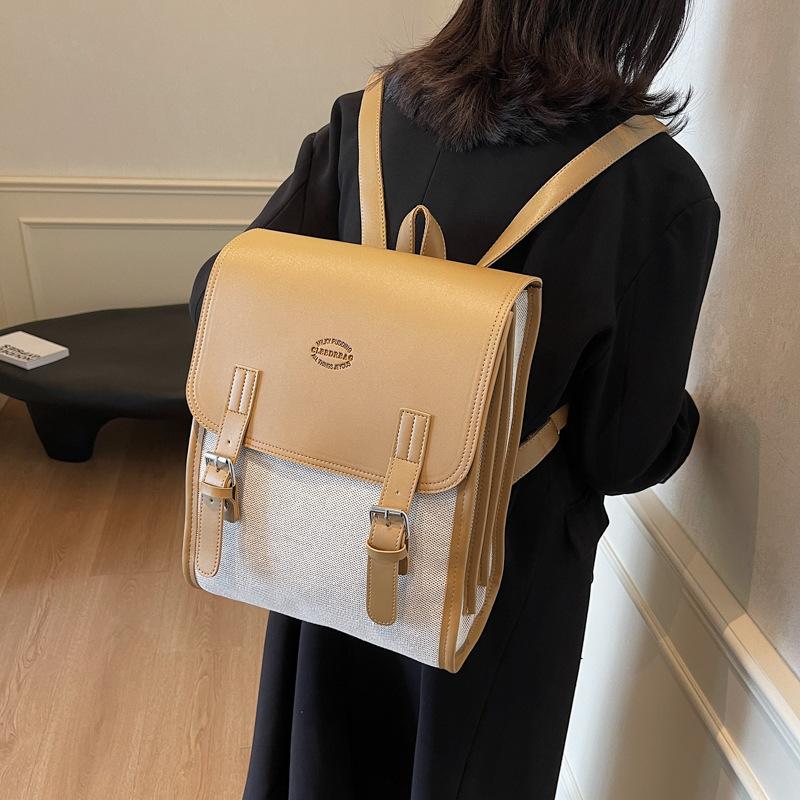 Schoolbag backpack women's retro British college style backpack trendy 1011 new autumn and winter high-end college student texture schoolbag