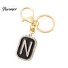 26 Alphabet Charm A-Z Rhinestone Letter Keychain, Zinc Alloy Capital Keyring, Plated for Handbags and Backpacks Decorative Key Accessory