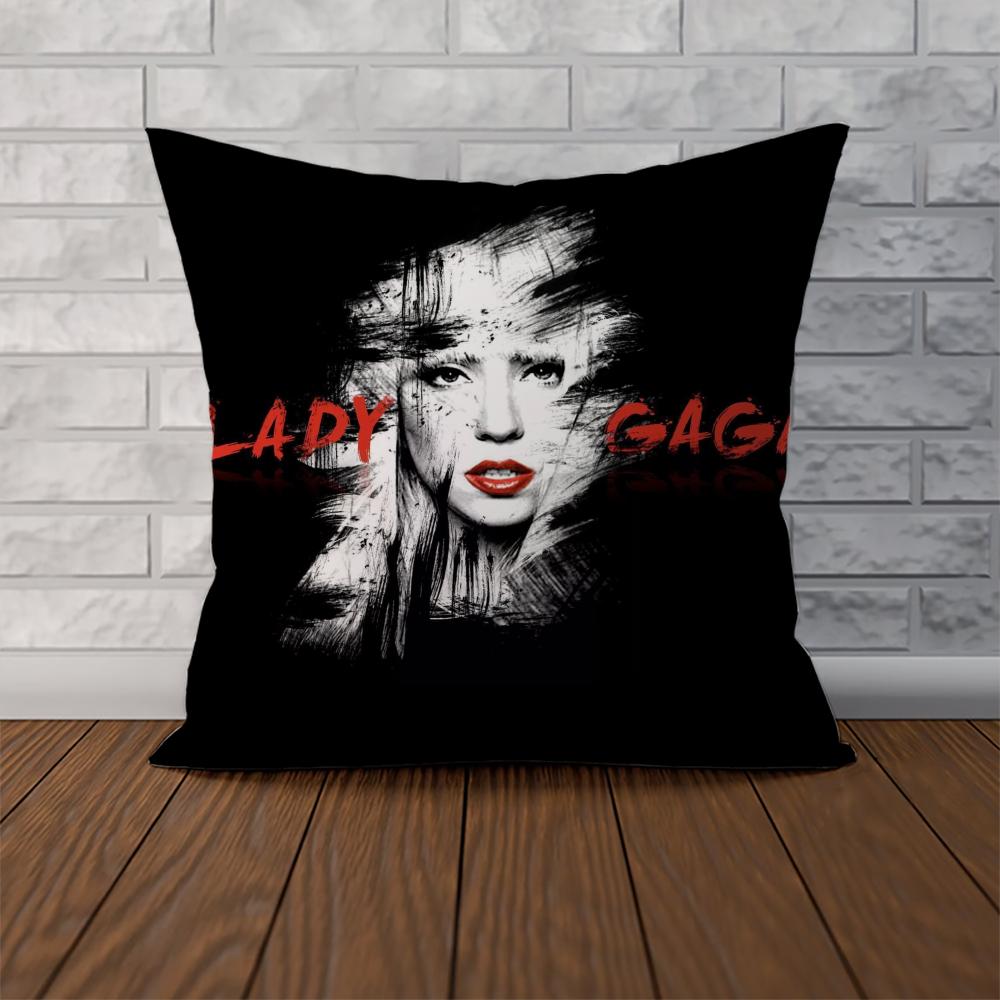 Singer Lady Gaga Pillow Case For Car Sofa Decorative Home Doublesided Print Plush Square Throw Pillow Cushion Cover