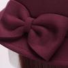 Women's Korean Style Double Bowknot Wool Felt Basin Hat
