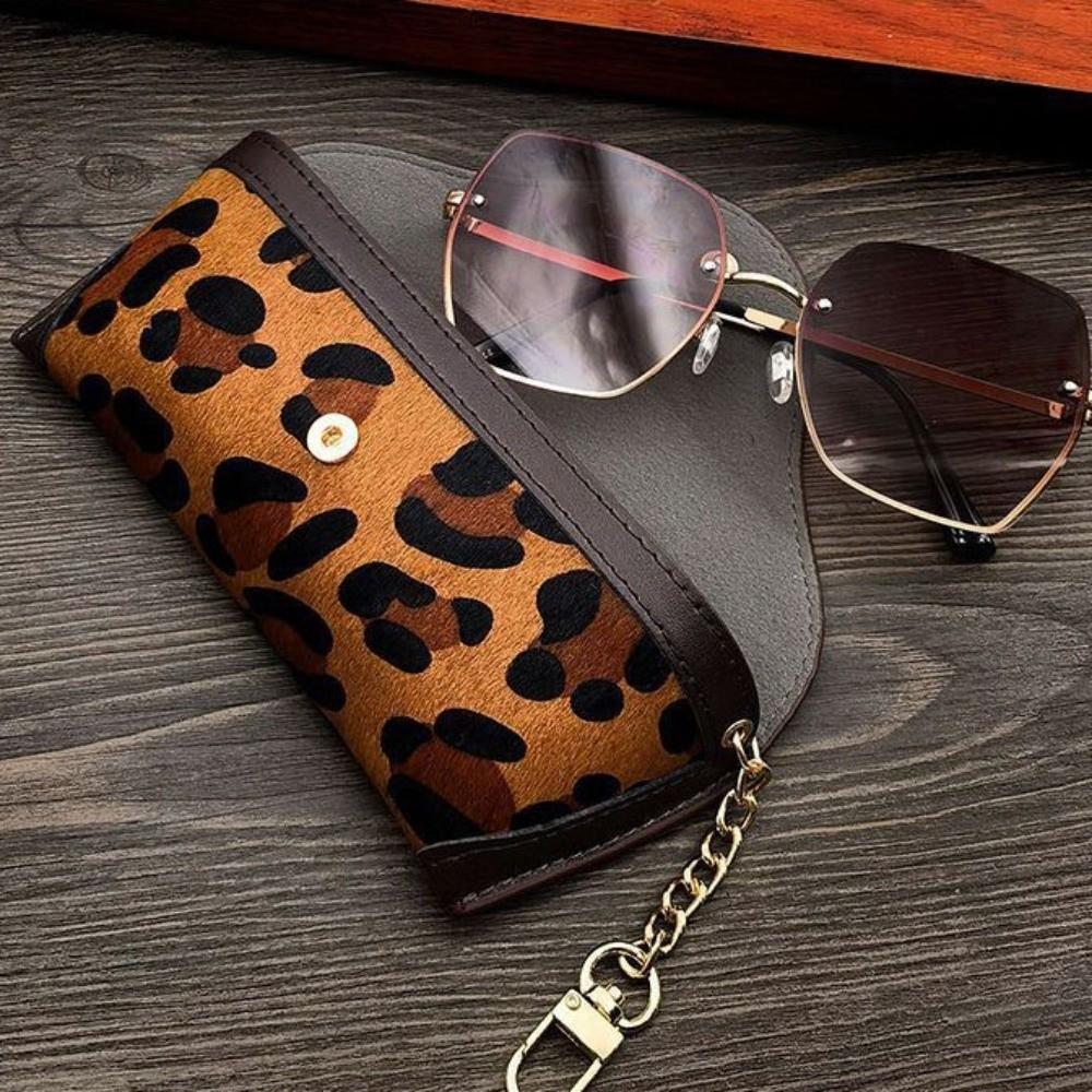 Glasses Clip Pu Leather Glasses Bag Plush Sunglasses Eyeglass Bag Glasses Storage Bag Outdoor