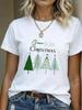 (Asian Size) T Shirt Print Casual New Year Short Sleeve T-shirts leopard Merry Christmas Fashion Women's Top O-neck Clothing Graphic Tee