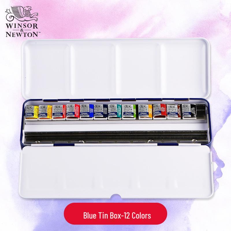 Winsor & Newton Cotman Watercolor Set: 24 Colors In Tin Box, Artist Series.