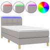 Maison Exclusive - Sommier à lattes de lit avec matelas et LED Gris clair 90x190cm