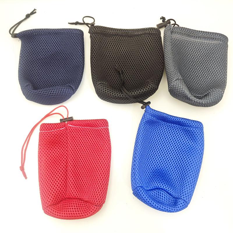 Mesh Drawstring Bag with Spring Buckle - Ideal for Sunglasses, Mobile Phones, and More. Versatile Grid Storage for Everyday Essentials.