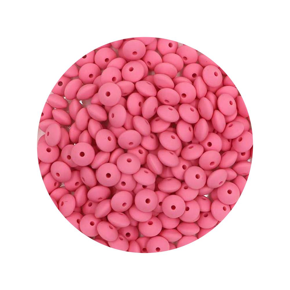 100Pcs 12mm Silicone Lentil Beads Round Spacer Beads Silicone Abacus Bead DIY Bracelet Necklace Handmade Jewelry Accessories
