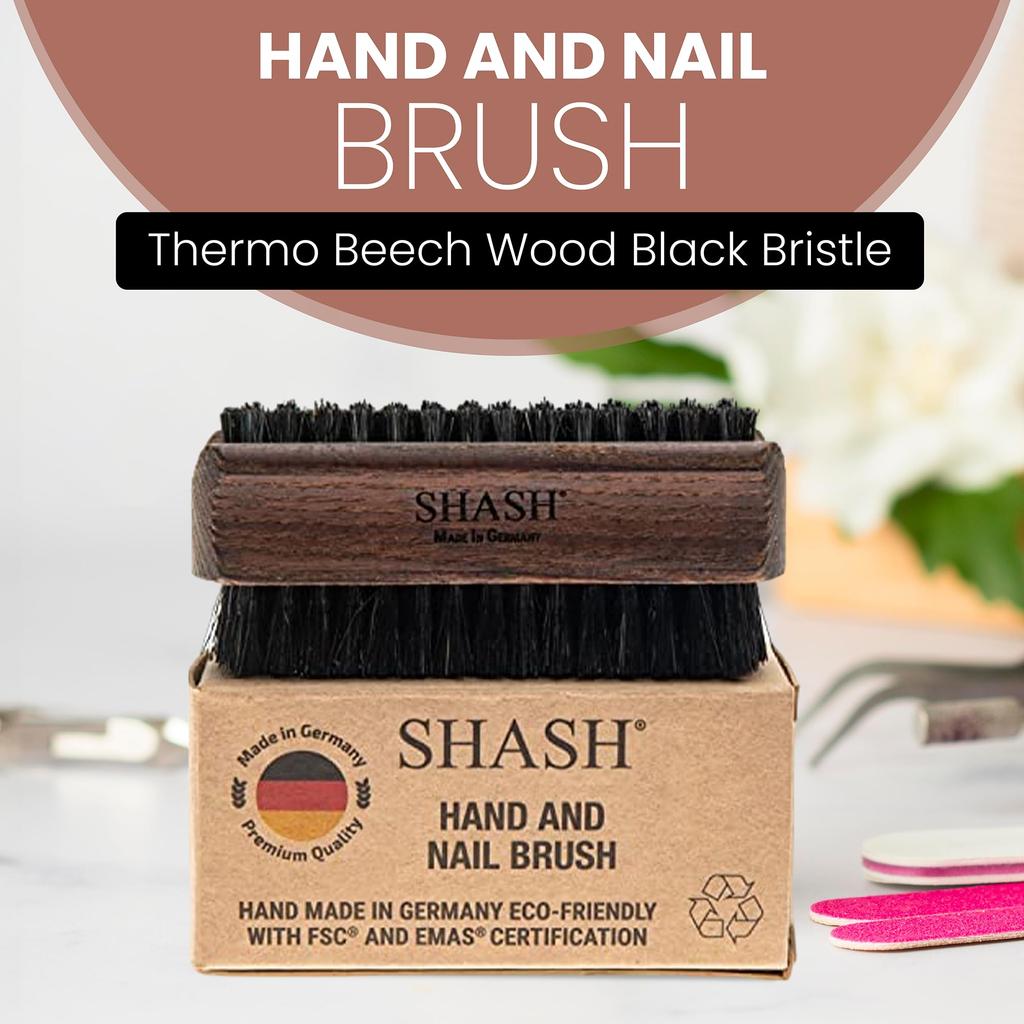 Thermo beech black bristle nails and hand brushes handmade in Germany since 1869.