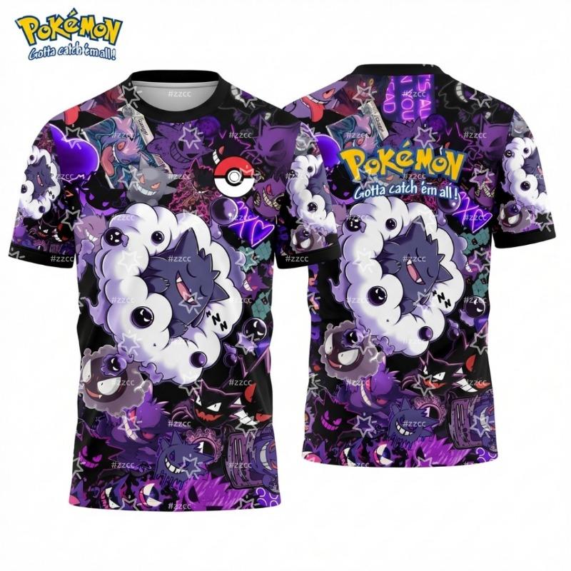Pokémon Gengar Graphic T-shirt Japanese anime and game football jerseys Summer Sports Men s T-Shirt Kid s XXS