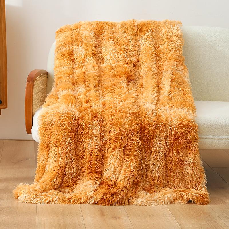 All-season Dormitory Small Blanket Nordic Style Polyester Crystal Velvet Sofa Blanket Simplicity Household Tie-dyed Nap Blanket