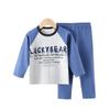 Children Cotton Raglan Long Sleeve Top and Pants Set Boys Girls Thermal Underwear for Spring Fall